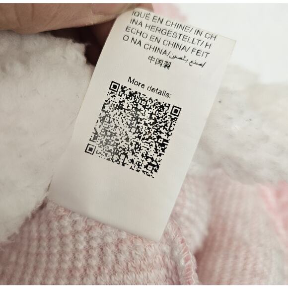 Shein XSmall 2 Sherpa Pink White Plaid Lambs Wool Cropped Jacket Cozy Cottage - Picture 7 of 10